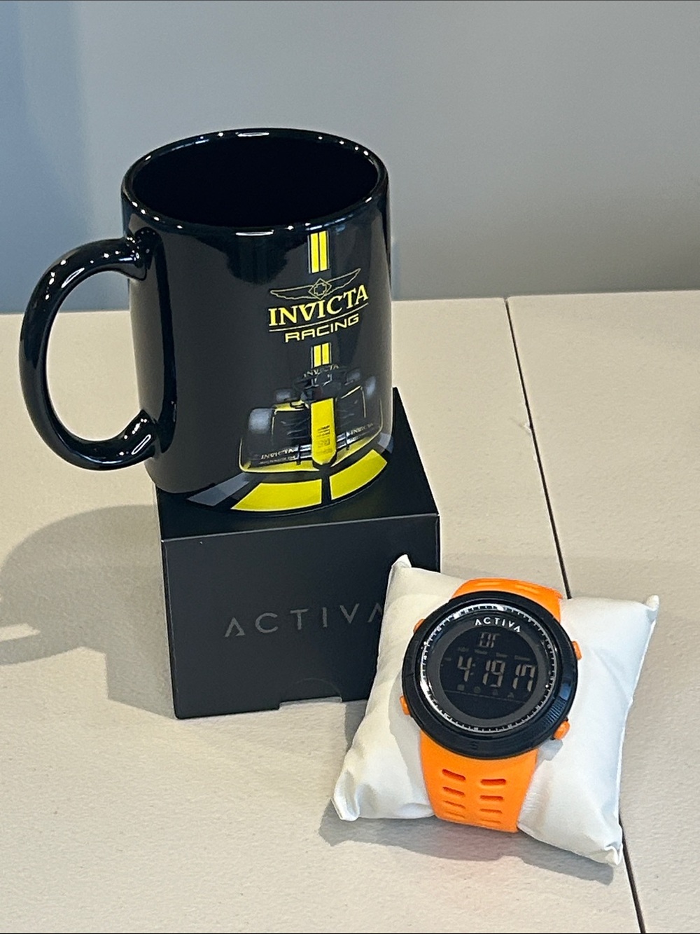 Activa Sports Digital Timepiece by Invicta with Invicta Coffee Mug Unisex NWT